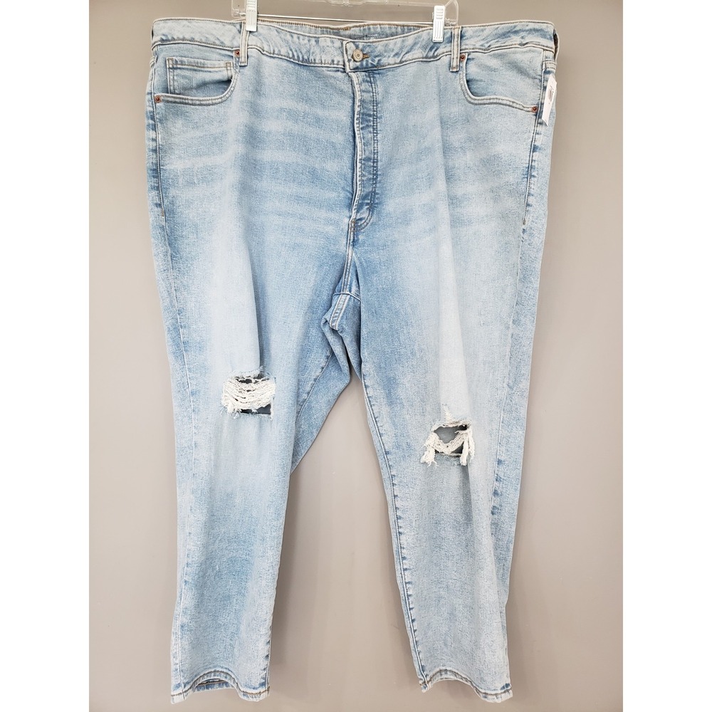 NEW - Old Navy Womens High Rise OG Straight Distressed‎ Jeans Size 30 Light Wash